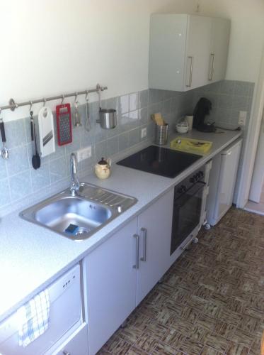 a kitchen with a sink and a counter top at Ferienwohnung im Haus Böll in Feldberg