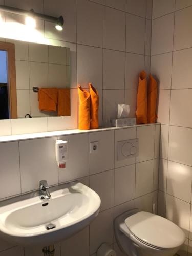Koupelna v ubytování Gästehaus am Wasserpark