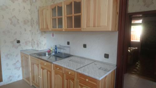 Virtuvė arba virtuvėlė apgyvendinimo įstaigoje Къща за гости с минерална вода "Терма Асклепий"