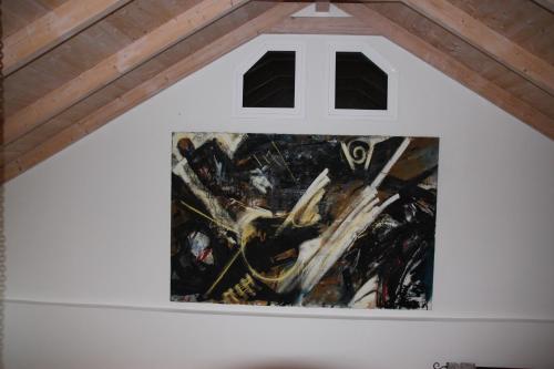a painting in a chapel with a cross at Villa Pilali in Kefallonia