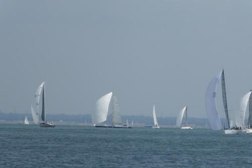 a group of sail boats in the water at Pebble Lodges in Gurnard