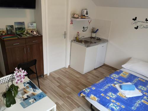 Virtuvė arba virtuvėlė apgyvendinimo įstaigoje Apartmani Hršak