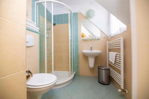 フルボカー・ナト・ヴルタヴォウにあるPension KA.PRのバスルーム(トイレ、洗面台付)
