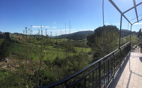 a view from the top of a suspension bridge at Da Monica in Canneto