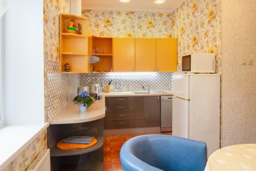 Een keuken of kitchenette bij Apartment on Meža prospekts