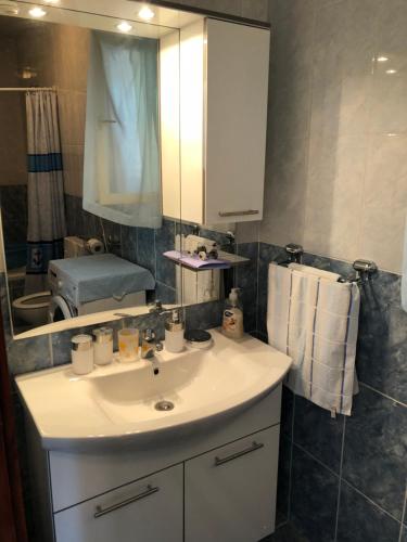 a bathroom with a sink and a mirror at Apartment Ruža in Betina