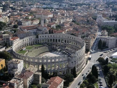 an aerial view of the colosseum in the city at Apartment Silvia by Interhome in Pula