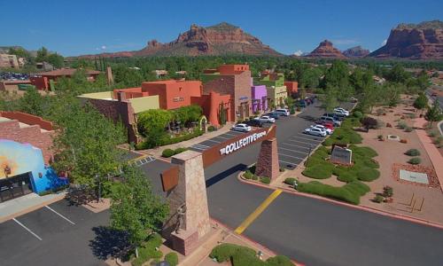 a rendering of a small town with a parking lot at Sedona Red Rock Garden of Paradise Pets friendly and Hot tub in Sedona