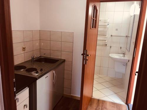 Kúpeľňa v ubytovaní Pod Winnym Gronem