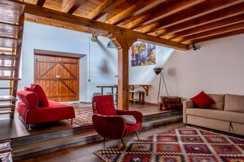 Χώρος καθιστικού στο Terra Lodge