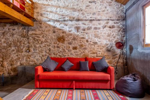 Χώρος καθιστικού στο Terra Lodge