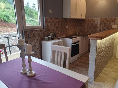 Kuchyň nebo kuchyňský kout v ubytování Apartments Kingfisher