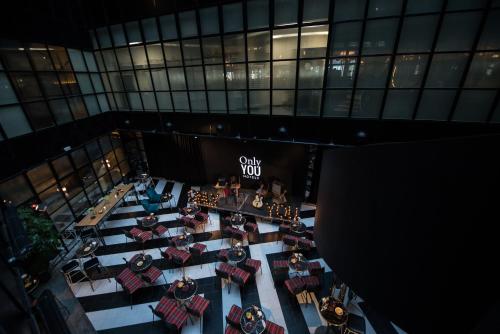 an overhead view of a restaurant in a building at Only YOU Hotel Atocha in Madrid