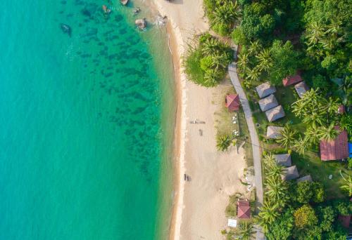 an overhead view of a beach and the ocean at 1511 Coconut Grove in Tioman Island