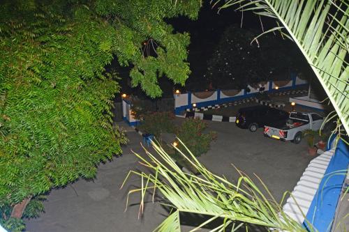 an overhead view of a parking lot at night at Ocean View Nyali Boutique Hotel in Nyali