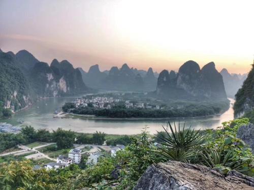 a view of the li river in guilin at Xingping Our Inn in Yangshuo