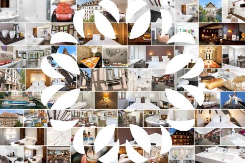a collage of photos with white objects at Hôtel de l'Europe by HappyCulture in Strasbourg