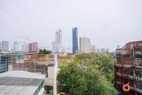 Nespecifikovaný výhled na destinaci Bangkok nebo výhled na město při pohledu z penzionu