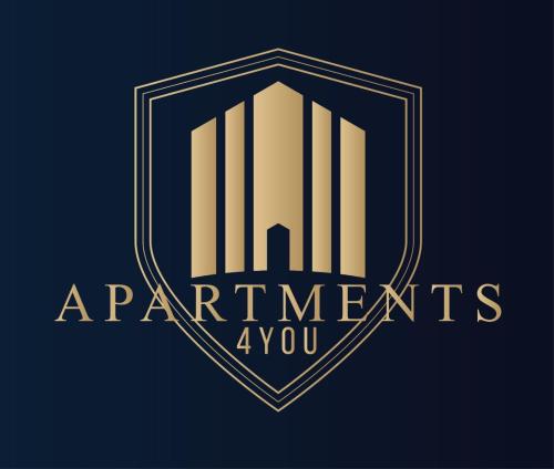 The logo or sign for the apartment
