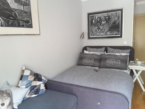 a living room with a couch in a room at Atelier Aleksandry in Gdynia