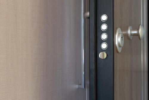 a close up of a door with a door knob at Amazing Apartments @ Monastiraki Subway Station in Athens