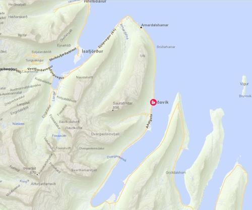 un mapa de la ruta de senderismo hacia mt kilimanjaro en Súðavík apartment en Súðavík