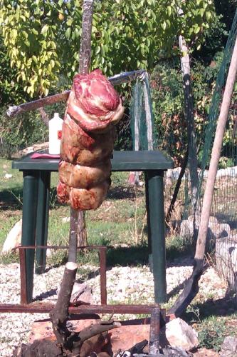 a piece of meat sitting on top of a chair at Vento Del Sud in Chiaramonte Gulfi