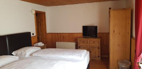 Телевизор и/или развлекательный центр в Hotel Altes Fährhaus Duisburg