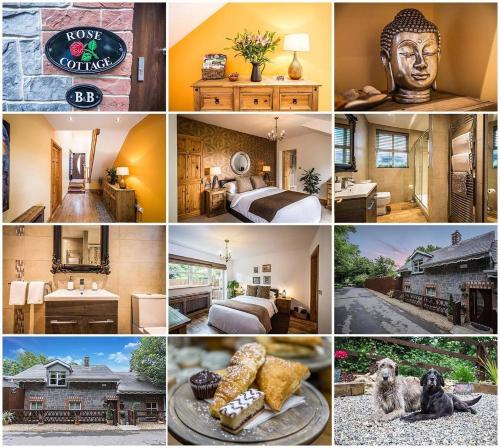 a collage of different pictures of a house at Rose Cottage B&B in Swords