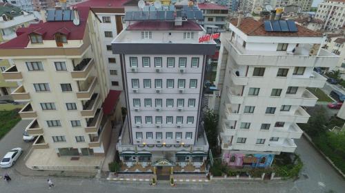 an overhead view of a building in a city at Sogutpark Hotel in Trabzon