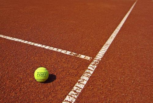 a tennis ball sitting on a tennis court at Best Western Hotel Würzburg-Süd in Würzburg