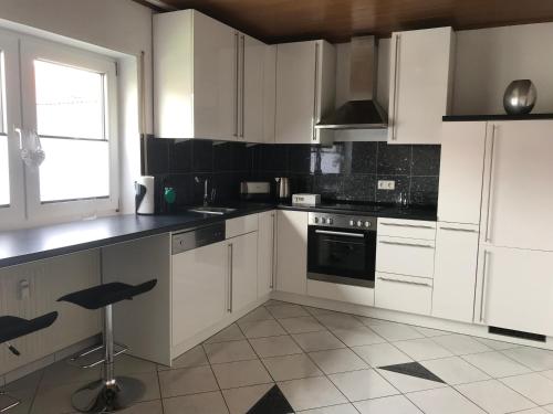 A kitchen or kitchenette at xxl Apartment Sinsheim