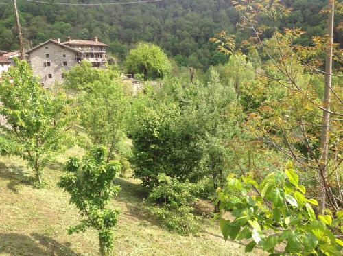 a field with trees and a house on a hill at TORRE DEL GRIFONE nel medioevo di Cividale del Friuli in Faedis