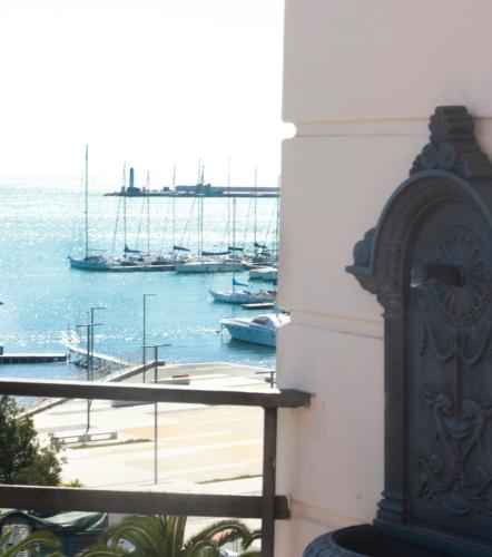 a view of a harbor with boats in the water at La Dolce Vista - B&B di Charme in Manfredonia