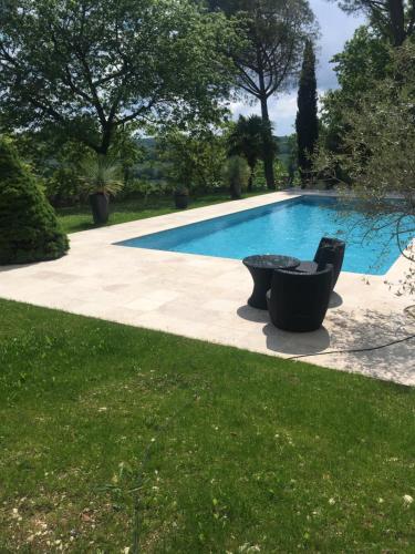 Piscina de la sau aproape de La Bastide De La Borde Grande