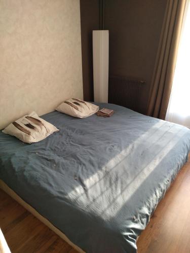 a bed with two pillows on top of it at La Boisselle, chez l'habitant in Saint-Germain-lès-Arpajon