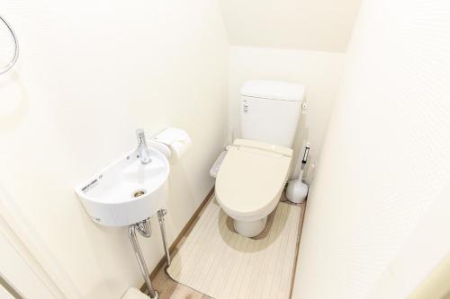 a bathroom with a toilet and a sink at ORIGAMI STAY -Taishocho- in Nagoya