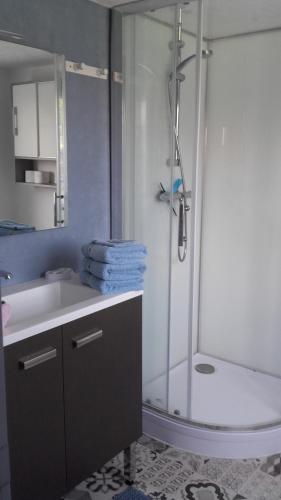 une salle de bain avec une douche, un lavabo et une baignoire dans l'établissement 