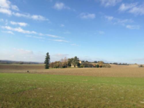 a field with a house in the middle of a field at Maison Saint-Pé (Gers) in Béraut