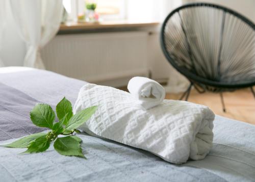 Posteľ alebo postele v izbe v ubytovaní Bednarska Apartment