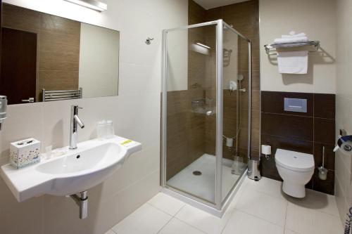 Koupelna v ubytování Hotel Lahofer