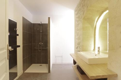Ένα μπάνιο στο Domaine St Gilles - Maison entièrement climatisée, proche activités aquatiques et équestres