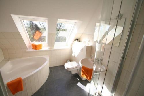 Koupelna v ubytování Ferienhof Röhe