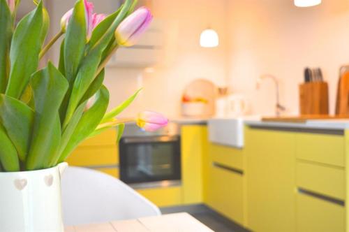 Dapur atau dapur kecil di Ferienhäuser SPO