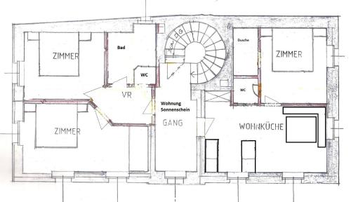 Půdorys ubytování Ferienwohnung Veit