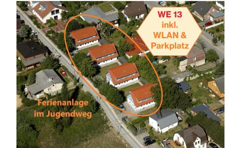 a map of a house in a suburb at Koserow_Jugendweg_FeWo 13 in Ostseebad Koserow