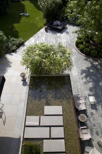 an aerial view of a garden with a table and chairs at Alter Hotel in Barge