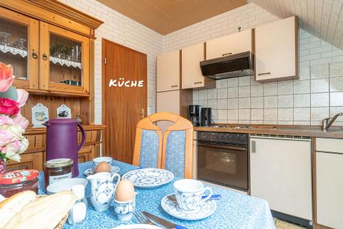 Kuchyň nebo kuchyňský kout v ubytování Gästehaus Ollech