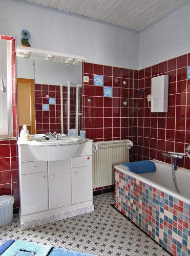 Ένα μπάνιο στο Ferienwohnung Gerharz