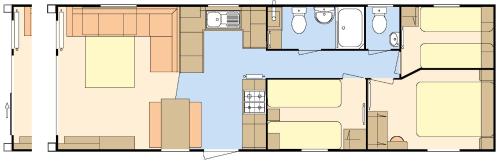 a floor plan of a building at Modern mobile home premium pitch in Port Seton